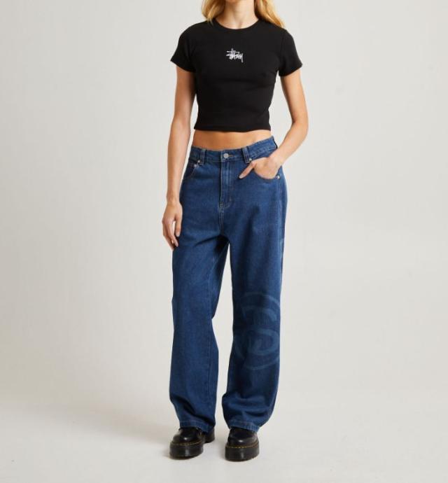 ステューシー Tシャツ Stussy Graffiti EMB Rib Baby Tee Black