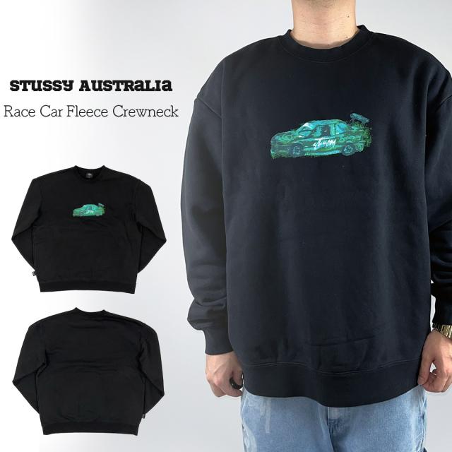 Stussy Australia スウェット ステューシー オーストラリア Race Car Fleece Crewneck ブラック トレーナー メンズ ユニセックス ST024W2204 [衣類]ユ00572