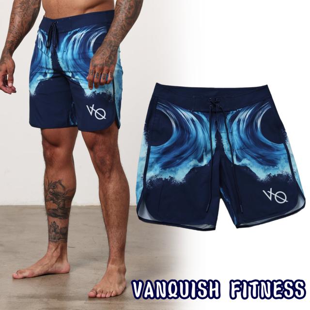 ヴァンキッシュ サーフパンツ VANQUISH FITNES VQ Blue Tidal Men’s Physique Board Shorts ボードショーツ 短パン ハーフパンツ メンズ 筋トレ ジム 大会 スポーツウェア ユ00582-2