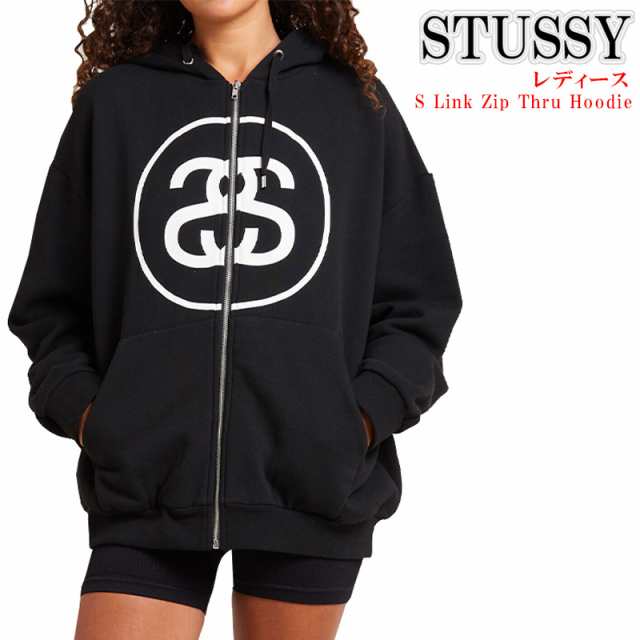 Stussy パーカー ステューシー S Link Zip Thru Hoodie Black ロゴ ジップ スウェット レディース ユニセックス ブラック 黒 [衣類]ユ00572の通販は