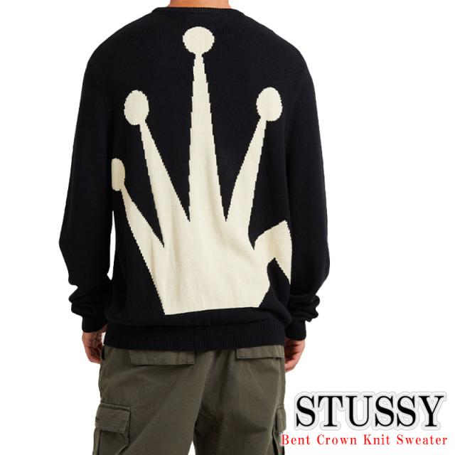 Stussy スウェット ステューシー ニット セーター Bent Crown Knit Sweater Black トレーナー メンズ ユニセックス 正規品 [衣類]ユ00572ニット帽