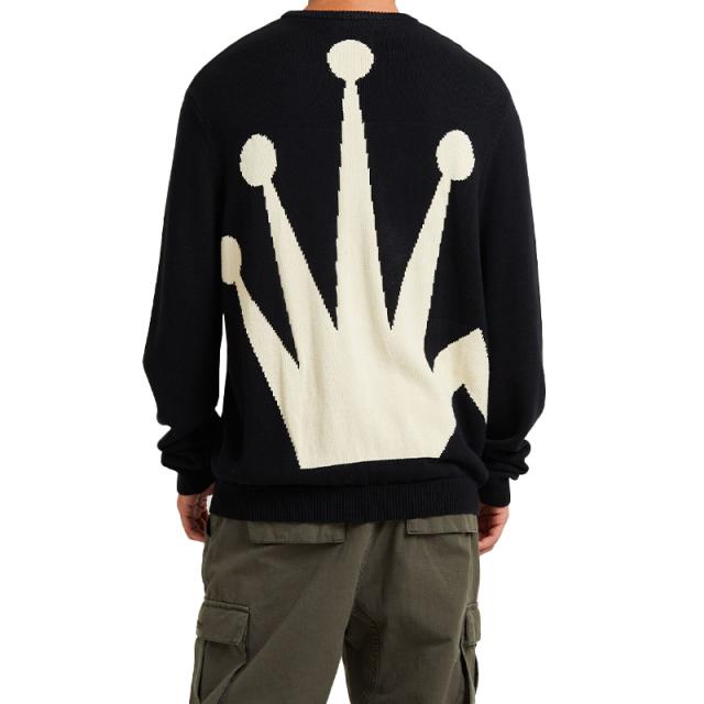 Stussy スウェット ステューシー ニット セーター Bent Crown Knit Sweater Black トレーナー メンズ ユニセックス 正規品 [衣類]ユ00572