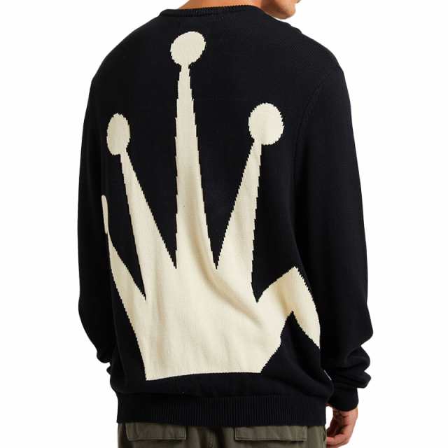 Stussy スウェット ステューシー ニット セーター Bent Crown Knit Sweater Black トレーナー メンズ ユニセックス 正規品 [衣類]ユ00572