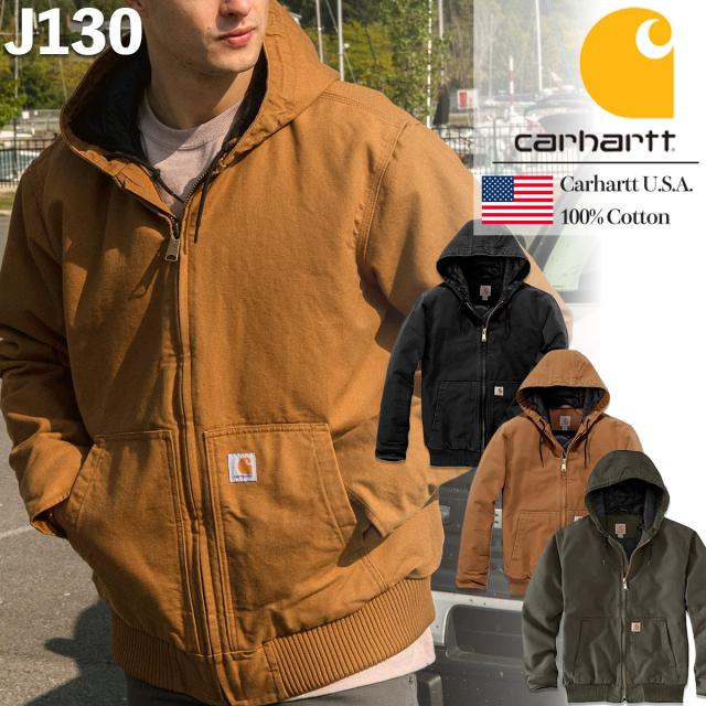 カーハート パーカー Carhartt J130 ジャケット フード ダックアクティブジャケット ルーズフィット Washed Duck Active Jacket ロゴ 秋冬 アウター トップス ワークウェア メンズ レディース 海外正規品 104050 [衣類] ユ00572