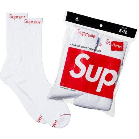 正規品 シュプリーム Supreme Hanes Crew Socks ヘインズ コラボ