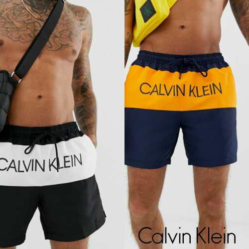 yellow calvin klein shorts