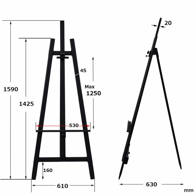 イーゼル アルミ 1600h ブラック 安い 手作り スタンド 看板 画材 卓上 おしゃれ 絵画用 美術 デッサンポスターフレーム パネルの通販はau Pay マーケット ウリサポ