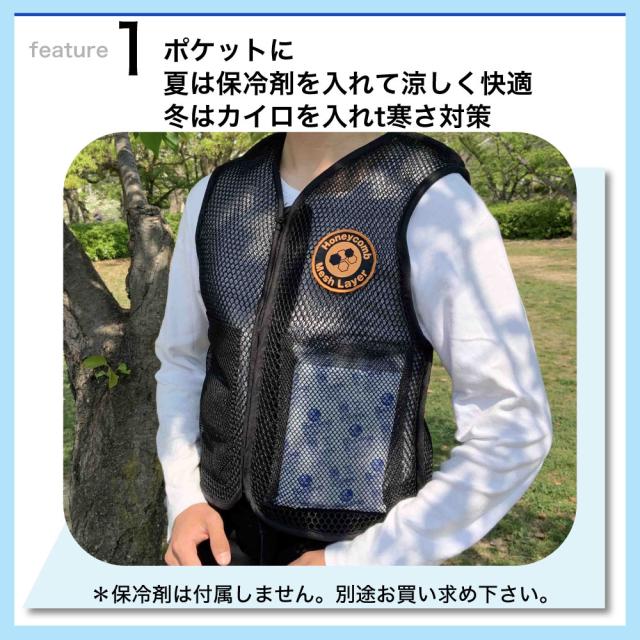 冷却ベスト 暑さ対策 ハニカム構造クールベスト 風が抜ける