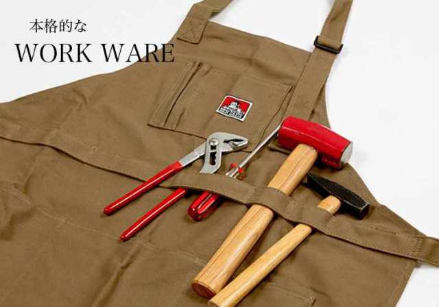 エプロン BEN DAVIS ベンデイビス レディース メンズ ユニセックス 前掛け BBQ キャンプ DIY 日曜大工 TOOL APRON チノ  ブラック デニム ｜au PAY マーケット