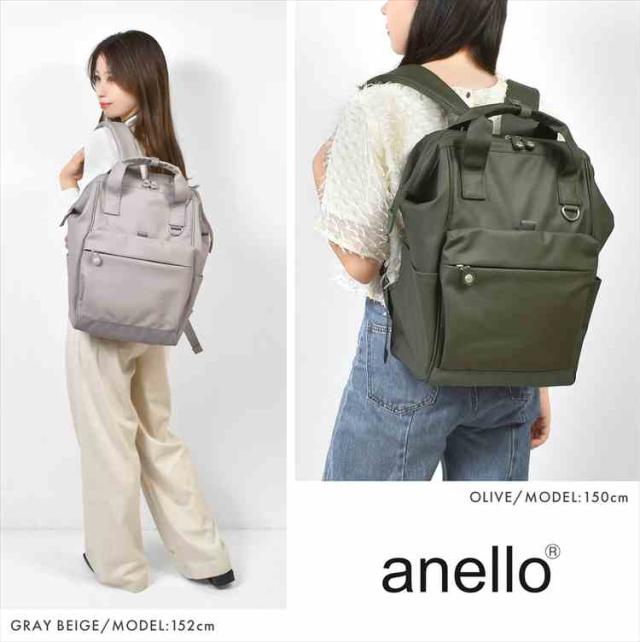 アネロ 口金 リュック anello レディース おしゃれ 撥水 耐水 軽量 大容量 A4 18l キャリーオン リュックサック メンズ 旅行 トラベル ビジネス マザーズバッグ 背面ファスナー ポケット PC パソコン 15インチ メッシュ 通勤 通学 大人 女性 黒 ブラック グレージュ オリーブ_9