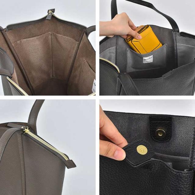 トートバッグ Legato Largo レガートラルゴ レディース 通勤 A4 軽量 大きめ 軽い 肩掛け ファスナー付き おしゃれ PC 収納 マチ付き かわいい 社会人 OL 大人 通学 大学生 シンプル 無地 仕事 綺麗め 柔らかい ブラック ブラウン ベージュ カバン 黒 茶色 女性 合皮 大容量の通販は