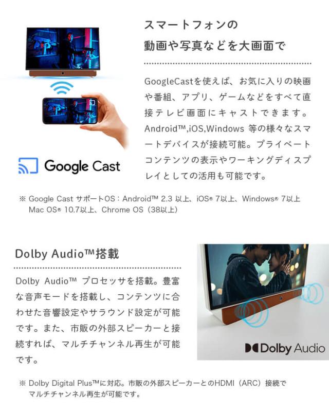 チューナーレステレビ オリオン ORION スマートテレビ 24型 24V TV 24インチ 2K PDG-241F ドウシシャ DOSHISHA 小型 充電式 バッテリー内蔵 Wifi搭載 GoogleTV NETFLIX YouTube prime video 無線 コードレス ワイヤレス 高画質 フルハイビジョン FHD 液晶 小さめ コンパクト_6