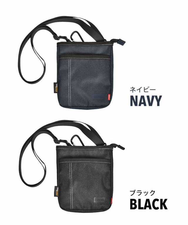 EDWIN lether nylon shoulder bag black