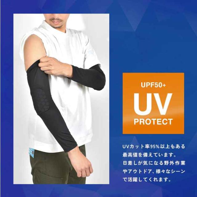プロテクター 肘 夏 大人 接触冷感 日焼け対策 uvカット UPF50+
