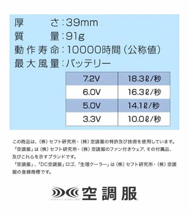 空調服 kiu バッテリー ファンセット 薄型 ファン 空調ファン 5段階