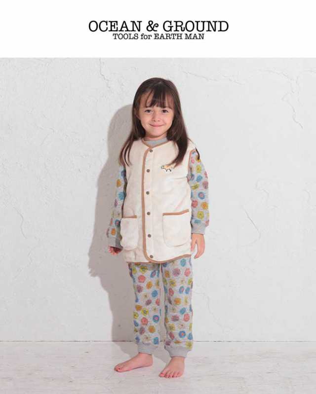 フリース ベスト キッズ 子供 スリーパー OCEAN＆GROUND オーシャンアンドグラウンド 90 100 110 120 130cm 60 70  80 パジャマ ルームウ｜au PAY マーケット