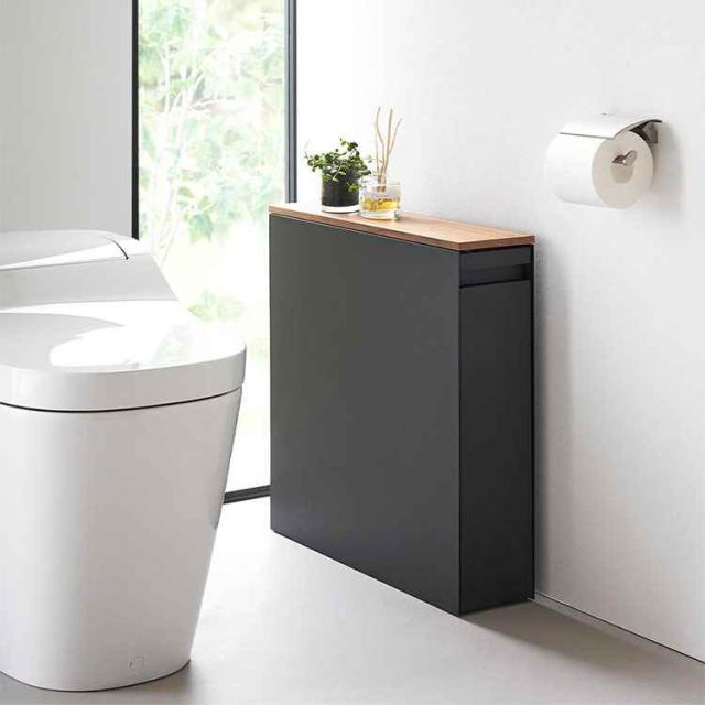 隠せるトイレ引き出し収納 山崎実業 タワー トイレラック スリム 収納 棚 隙間収納 引き出し 薄型 ストッカー 12ロール 収納ボックス tower 掃除道具 入れ 省スペース ホワイト ブラック 1426 1427 おしゃれ スタイリッシュ シンプル 幅14cm 飾り棚 トイレ用品_10