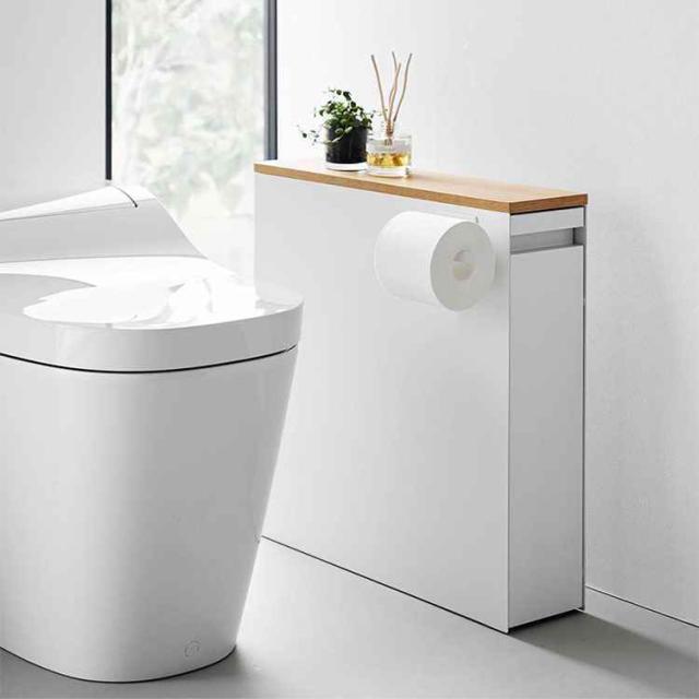 隠せるトイレ引き出し収納 山崎実業 タワー トイレラック スリム 収納 棚 隙間収納 引き出し 薄型 ストッカー 12ロール 収納ボックス tower 掃除道具 入れ 省スペース ホワイト ブラック 1426 1427 おしゃれ スタイリッシュ シンプル 幅14cm 飾り棚 トイレ用品_8