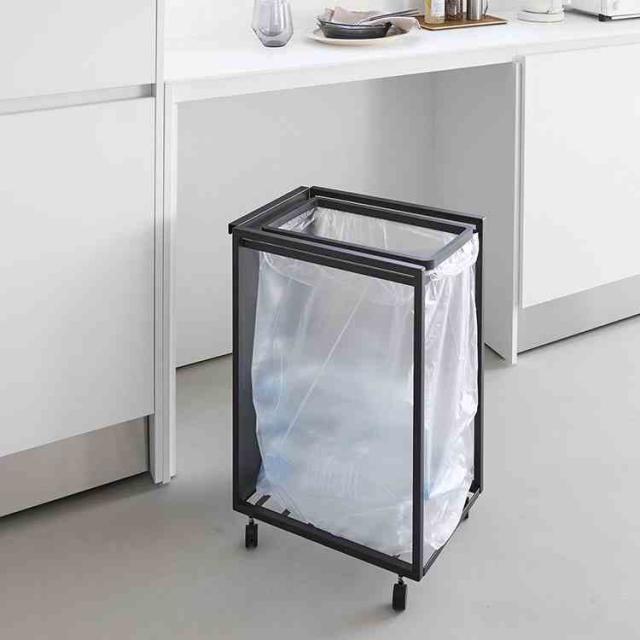 山崎実業 スリム目隠しダストワゴン タワー 45L 公式 tower 10641 10642 ホワイト ブラック ゴミ箱 キッチン ごみ箱 ダストボックス ゴミ袋ホルダー ゴミ袋スタンド キャスター付き 大容量 スタイリッシュ シンプル おしゃれ 省スペース スリム 目隠し 取っ手付き 正規品_11