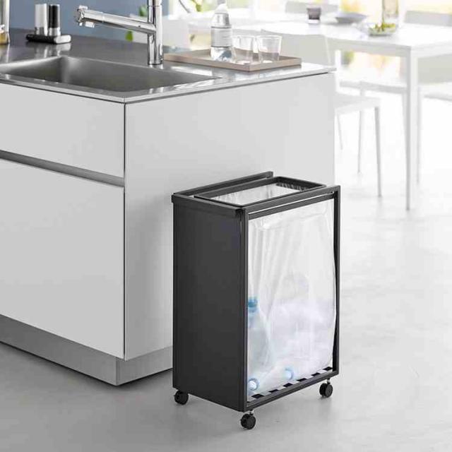 山崎実業 スリム目隠しダストワゴン タワー 45L 公式 tower 10641 10642 ホワイト ブラック ゴミ箱 キッチン ごみ箱 ダストボックス ゴミ袋ホルダー ゴミ袋スタンド キャスター付き 大容量 スタイリッシュ シンプル おしゃれ 省スペース スリム 目隠し 取っ手付き 正規品_9