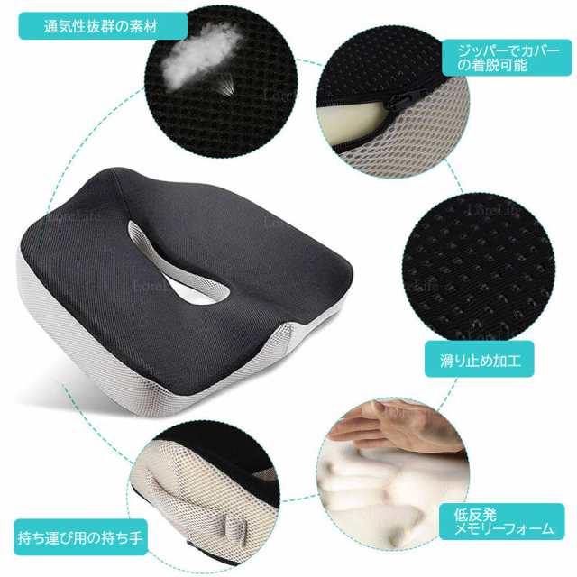 椅子用クッション 椅子 低反発 腰痛 座布団 大きい 低反発クッション ...