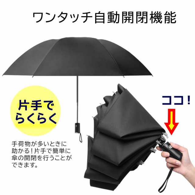 折りたたみ傘 自動開閉 軽量 晴雨兼用 コンパクト 傘 メンズ レディース 折り畳み傘 黒 ワンタッチ 撥水 逆さ傘 傘 日傘 シンプル 送料無の通販はau Pay マーケット Lorelife