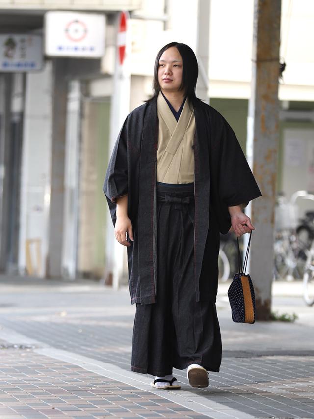 平和屋着物○男性 馬乗り袴 縞 正絹 逸品 AAAZ3726ck 