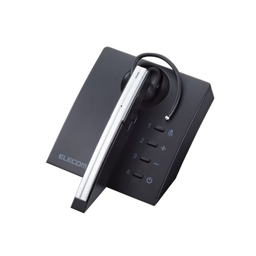 エレコム ELECOM ワイヤレスヘッドセット Bluetooth 片耳 ハンズフリー 充電台付 ノイズキャンセル機能対応 シルバー LBT-HSC50PCSV