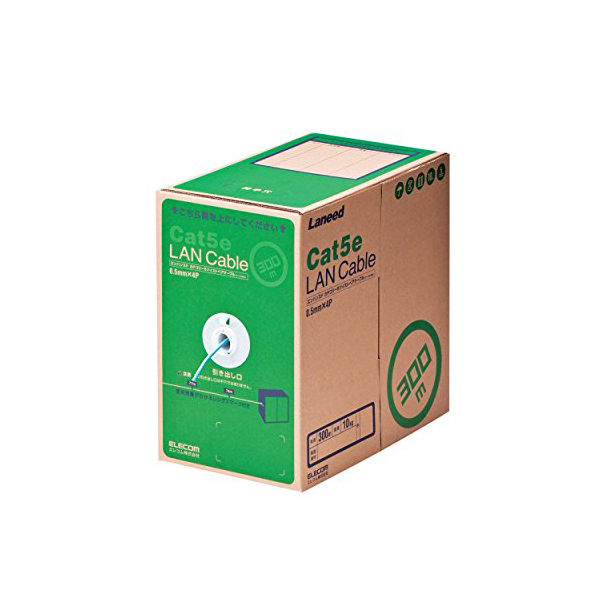 LANケーブル CAT5 ( CAT5E ) 300m ライトブルー エレコム LD-CT2 LB300 RS ＲｏＨＳ対応 簡易パッケージ ELECOM ランケーブル 自作用 RoHの通販は