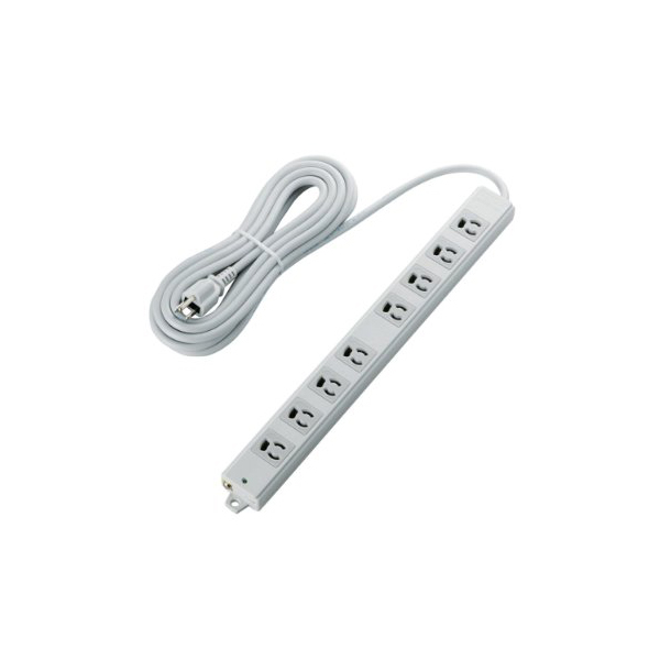 エレコム 電源タップ 雷ガード 抜け止めコンセント 8個口 3Pプラグ マグネット付き 5m グレー T-WRMK3850LG / RS EU RoHS指令準拠 雷ガード二重構造工事用タップ / ELECOM 送料無料 7,380円