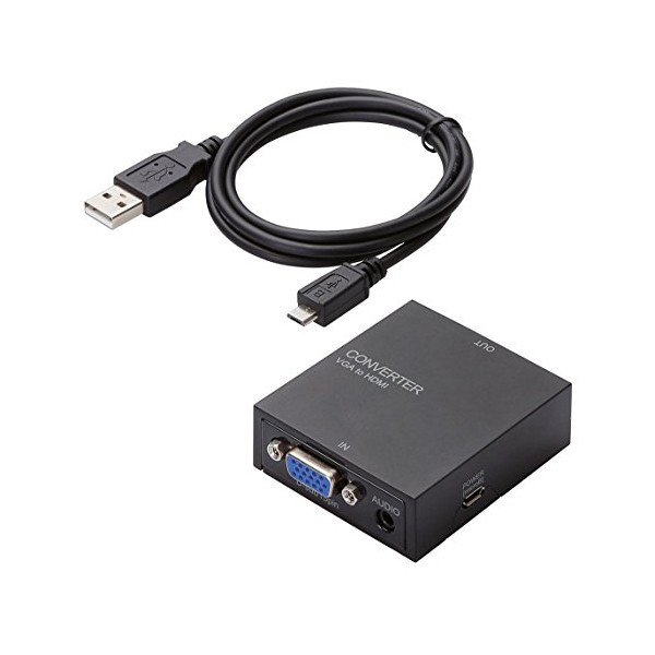 ELECOM アップスキャンコンバーター 3.5φ VGA to HDMI HDMI1.3 USB外部給電可能 AD-HDCV03 送料無料