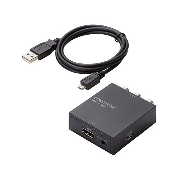 ELECOM ダウンスキャンコンバーター HDMI to RCA HDMI1.4 USB外部給電可能 AD-HDCV02 送料無料