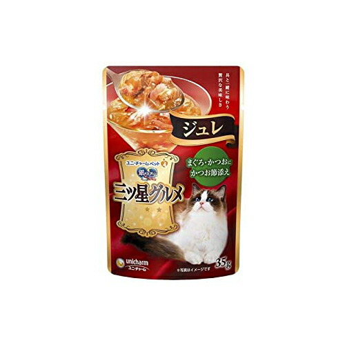 【160個セット】 銀のスプーン三ツ星パウチジュレまぐろ・かつおにかつお節添え35g ユニ・チャーム 猫 フード ウェット
