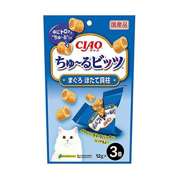 【24個セット】 いなばペットフード CS-172 チャオちゅーるビッツまぐろ ほたて貝柱入り12g×3袋 5,502円
