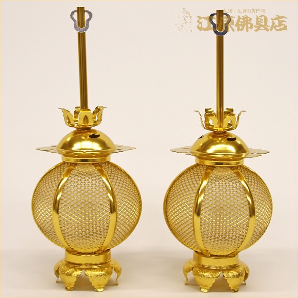 新丸型 吊灯篭(とうろう) 中(1対)(ヒートン付) 家具調仏具 モダン仏具の通販は 6,640円