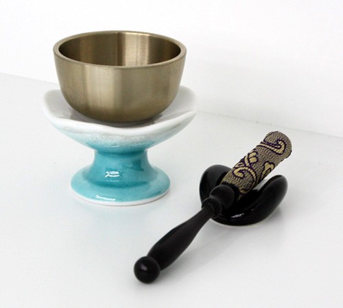 九谷焼銀彩 リンセット(グリーン) 家具調仏具 モダン仏具の通販は 6,830円