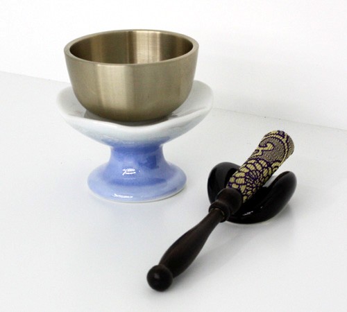 九谷焼銀彩 リンセット(ブルー) 家具調仏具 モダン仏具の通販は 6,830円