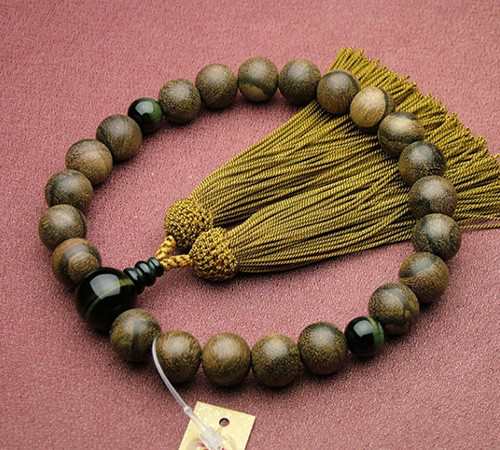 シャム柿22珠 青虎目石仕立 しぶ金茶色房(正絹頭付) 匠 数珠 念珠 男性用の通販は