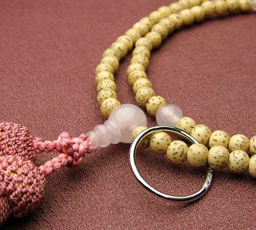 曹洞宗 女性用 星月菩提 紅石英仕立(銀輪入) 数珠 念珠 本式念珠