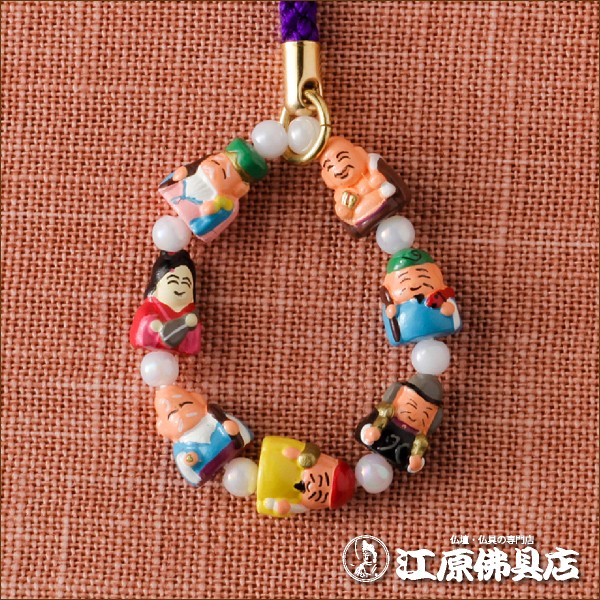 メール便OK』幸福 七福神 守輪ストラップ 携帯ストラップの通販はau