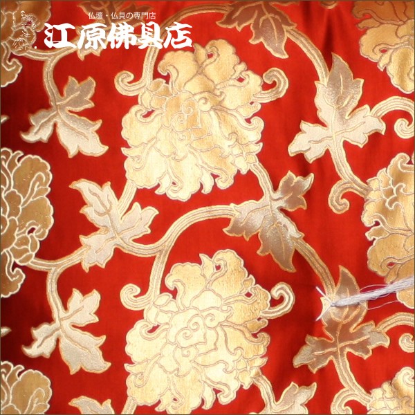 仏前・御前座布団(高級正絹製) 牡丹(朱)_2