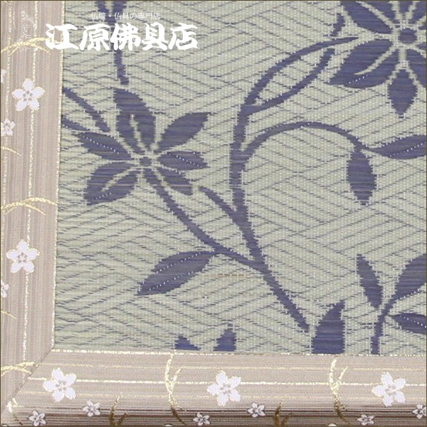 夏用・イグサ座布団(藺草・イ草) 唐草 グレー