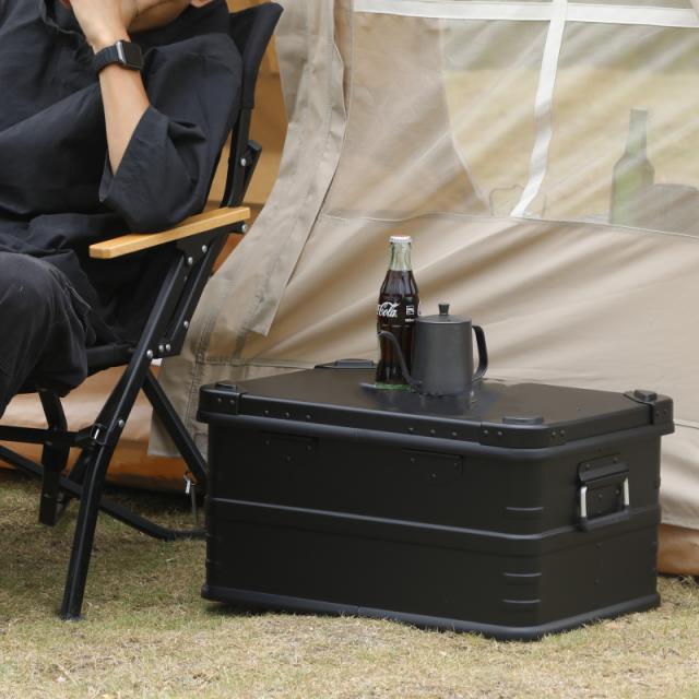 マットブラック スタッキング アルミコンテナボックス 44L アウトドア