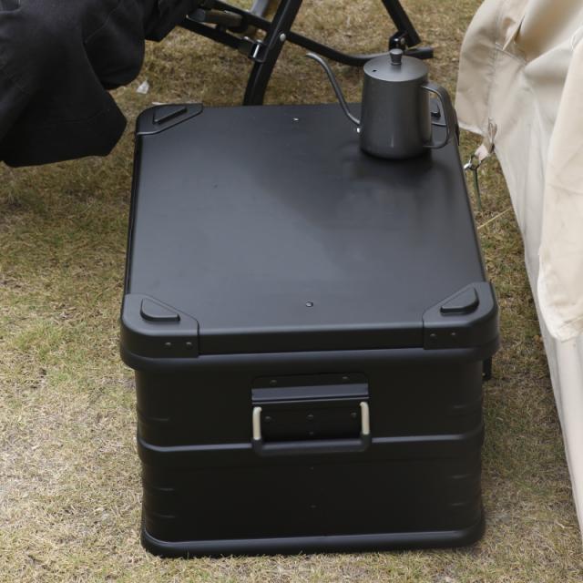 マットブラック スタッキング アルミコンテナボックス 44Ｌ アウトドアボックス_4