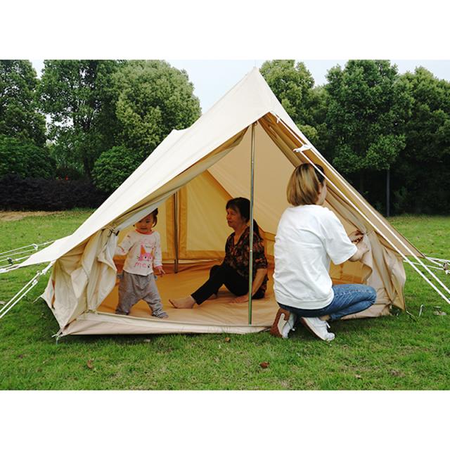 CHANODUG ファミリーテント 山小屋テント 屋根付テント ポールテント