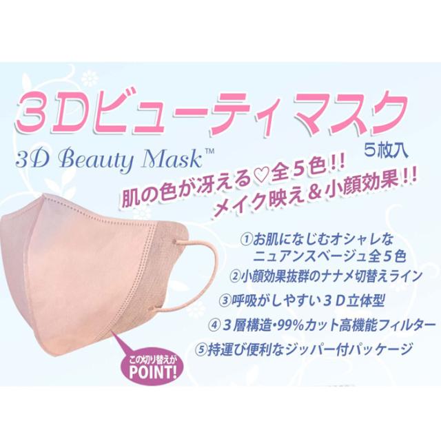 肌の色が冴える 不織布マスク 5枚入り 3d 立体マスク 不織布マスク カラー 不織布 使い捨て マスク 血色マスク チークマスク 素敵 おしゃの通販はau Pay マーケット Zakka Off