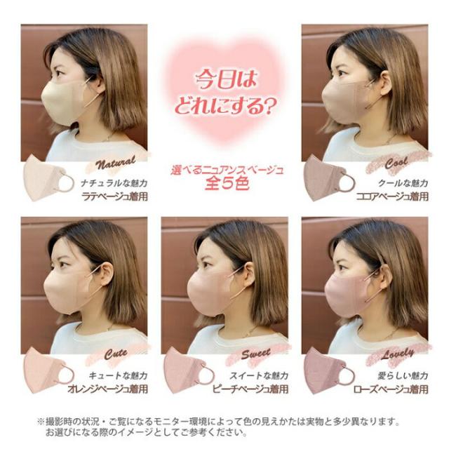 肌の色が冴える 不織布マスク 5枚入り 3d 立体マスク 不織布マスク カラー 不織布 使い捨て マスク 血色マスク チークマスク 素敵 おしゃの通販はau Pay マーケット Zakka Off