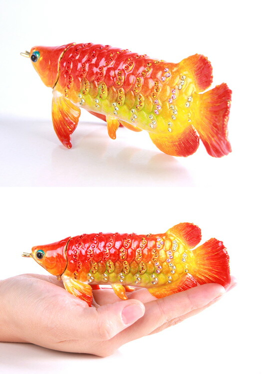 紅龍 アロワナ  縁起物 ジュエリーボックス ピィアース 東京銀座PICALS 東京銀座ピカルス 可愛い ブランド おしゃれ プレゼント オブジェ 置物 動物 誕生日プレゼント プロポーズ ペット 骨壺 メモリアルボックス ペット_2