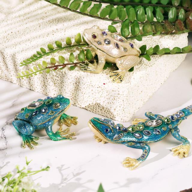 ジュエルフロッグ（ブルーグリーン） 蛙 カエル 置物 インテリア