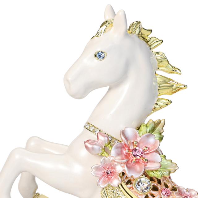 【正規品】＜桜天馬＞午年 馬 干支の置物 大きいタイプ さくら インテリア雑貨 玄関 金属 白馬 2026年 桜 東京銀座PICALS 東京銀座ピカルス ピィアース EX633-1